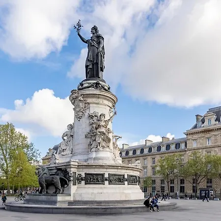 A43 Republic # 1bedroom # Marais # Paris03 # Ac Апартаменты Париж